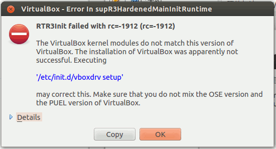 VirtualBox开机报错