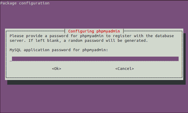 设置phpMyAdmin的密码并再次确认