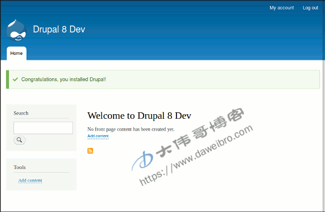 Drupal网站安装完成